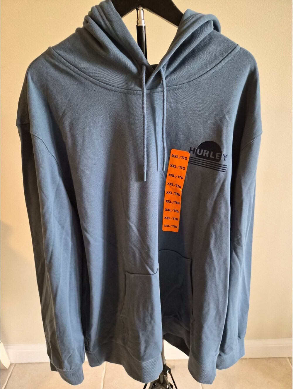 Hurley French Terry Hoodie XXL Blue Pullover Sweatshirt 0119